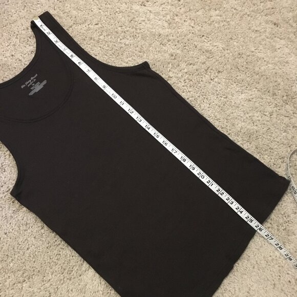 100% Cotton Dark Brown Soft Vertical Ribbed Tank Top - Picture 15 of 15
